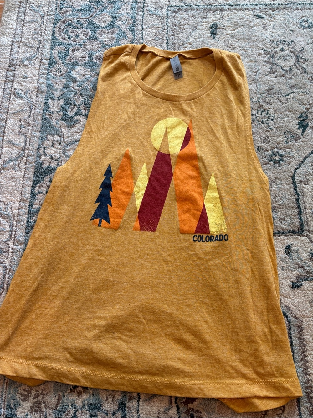 Colorado Graphic Tank Top - Mustard Yellow